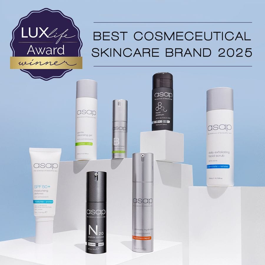 asap skincare, LUXlife award-winning cosmeceutical range, at Rejuvia salon, Stratford Cairns